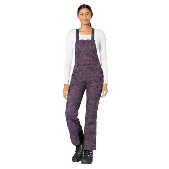New Obermeyer Malta Bib Overalls Purple Magnetic Camo Women 2 NWOT Snow Wear - Picture 1 of 14